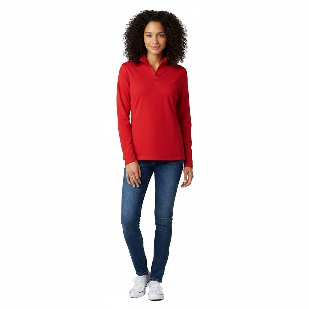 Slazenger Red V-neck Long Sleeve Performance Pullover Top